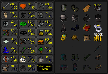 MM2, DS2, RFD + Full void & 3 helmets (Barrows gloves) Zerker - Void/Rune Pure w/ 97 Range & 94 Magic + Firecape (205 QP) ez3246 [JAGEX LAUNCHER]
