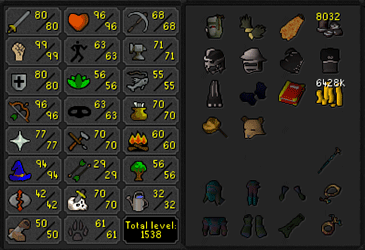 MM2, DS2, RFD (Barrows gloves) + Full void & 3 helmets + 77 Prayer & Piety 99 Strength Main / 80 Attack & Defence w/ 96 Range & 94 Magic + Firecape (207 QP) ez3266 [JAGEX LAUNCHER]