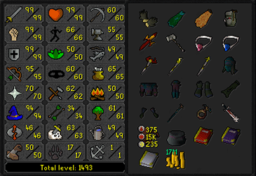 RFD (Barrows gloves) + 70 Prayer + Piety MAX MAIN w/ 95 Range & 94 Magic + Firecape (189 QP) ez3475 [JAGEX LAUNCHER]