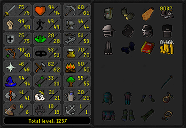RFD (Barrows gloves) + Full Void 3 helm 75 Attack 99 Strength OSRS Strong Main w/ 75 Defence & 90 Range & 94 Magic + Firecape (178 QP) ez3487 [JAGEX LAUNCHER]